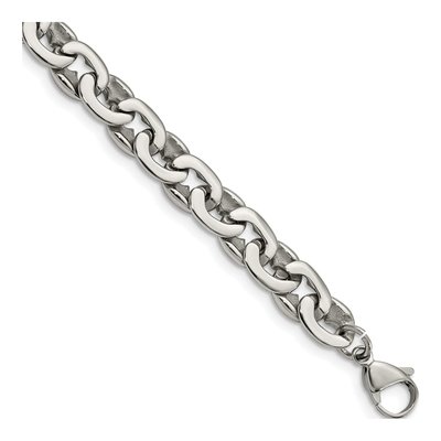 Men's Stainless Steel 8mm Oval Link Bracelet