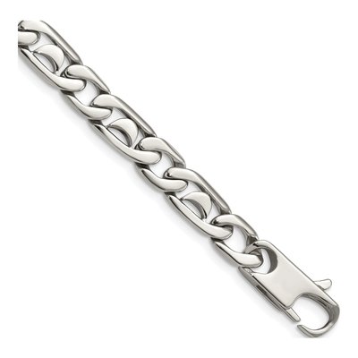 Men's Stainless Steel 10mm Fancy Link Chain Bracelet