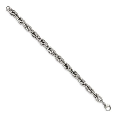 Stainless Steel 9mm Oval Link Chain Bracelet – view 4