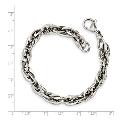 Stainless Steel 9mm Oval Link Chain Bracelet – view 6