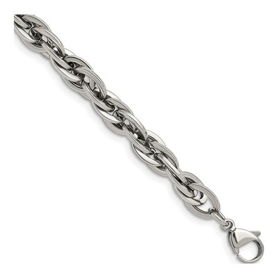 Stainless Steel 9mm Oval Link Chain Bracelet