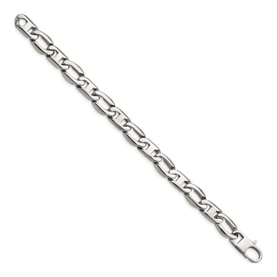 Men's Stainless Steel 12mm Anchor Open Link Chain Bracelet – view 4