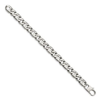 Men's Stainless Steel 9mm Anchor Link Chain Bracelet – view 4