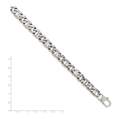 Men's Stainless Steel 9mm Anchor Link Chain Bracelet – view 6
