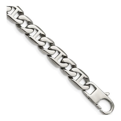 Men's Stainless Steel 9mm Anchor Link Chain Bracelet