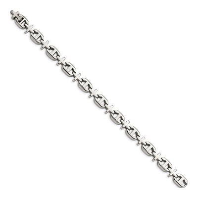 Men's Stainless Steel 10mm Cross Link Chain Bracelet – view 4