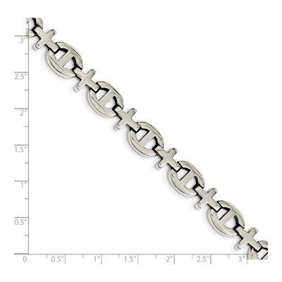 Men's Stainless Steel 10mm Cross Link Chain Bracelet – view 6