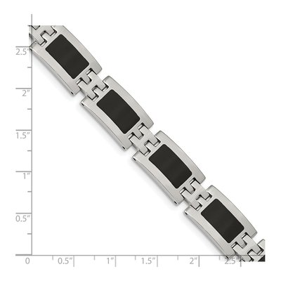 Stainless Steel Black Enamel Link Bracelet – view 5