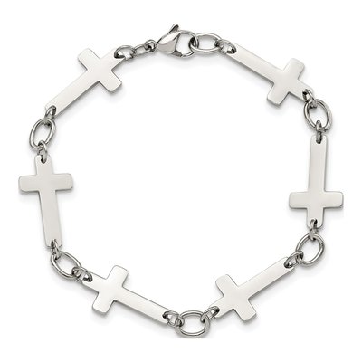 Stainless Steel Sideways Cross Bracelet – view 5