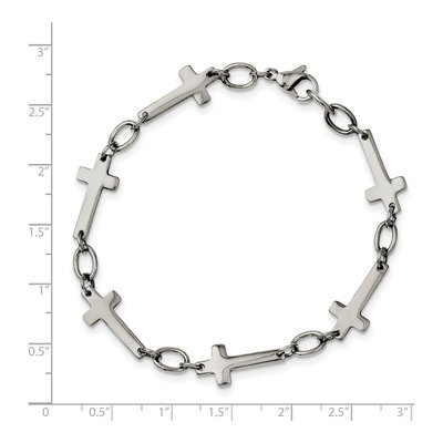 Stainless Steel Sideways Cross Bracelet – view 6
