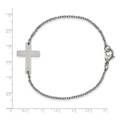 Stainless Steel Sideways Cross Bracelet – view 6