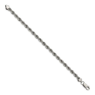 Men's Stainless Steel 6mm Rope Chain Bracelet – view 4