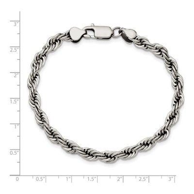 Men's Stainless Steel 6mm Rope Chain Bracelet – view 6