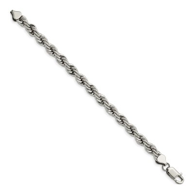 Stainless Steel 8mm Rope Chain Bracelet – view 3