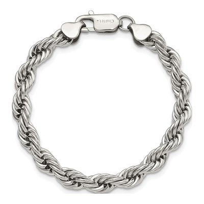 Stainless Steel 8mm Rope Chain Bracelet – view 6