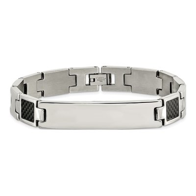 Stainless Steel Carbon Fiber ID Bracelet – view 5