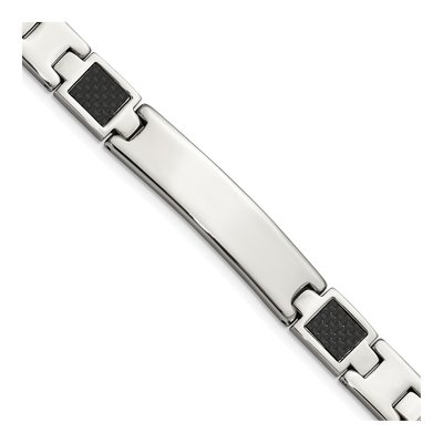 Stainless Steel Carbon Fiber ID Bracelet
