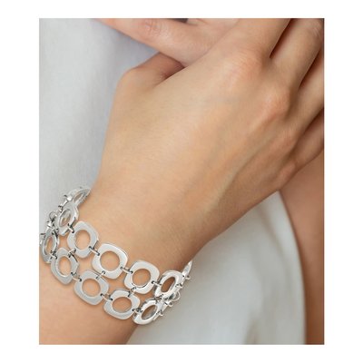 Stainless Steel Double Row Square Toggle Bracelet – view 6