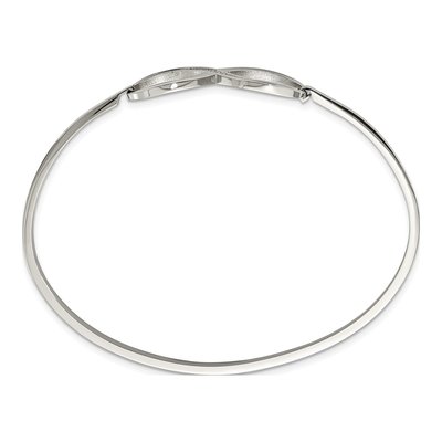 Stainless Steel CZ Infinity Bangle Bracelet – view 4
