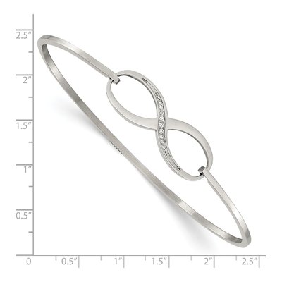 Stainless Steel CZ Infinity Bangle Bracelet – view 5