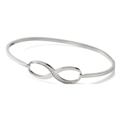 Stainless Steel CZ Infinity Bangle Bracelet – view 8