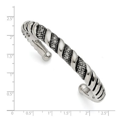 Stainless Steel Crystal Cuff Bracelet – view 4