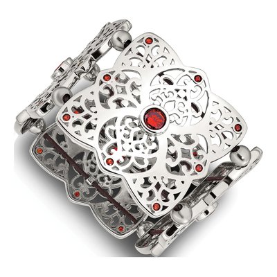 Stainless Steel CZ Stretch Bracelet
