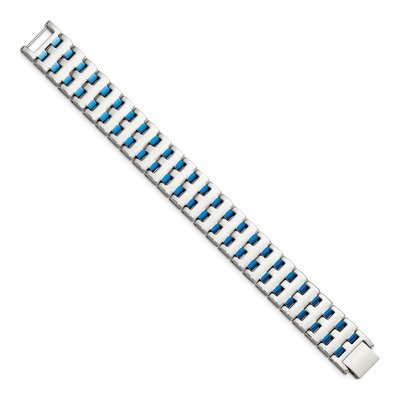 Stainless Steel Blue IP Link Bracelet – view 3