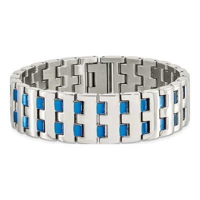 Stainless Steel Blue IP Link Bracelet – view 5