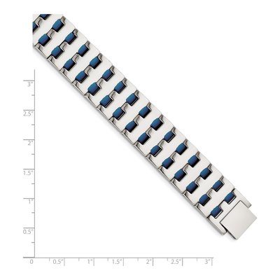 Stainless Steel Blue IP Link Bracelet – view 6