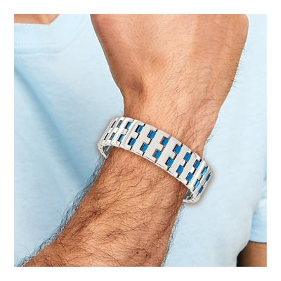 Stainless Steel Blue IP Link Bracelet – view 7