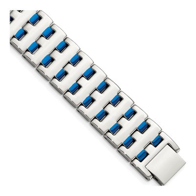 Stainless Steel Blue IP Link Bracelet
