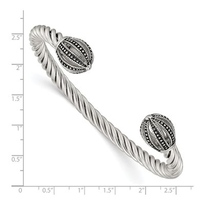 Stainless Steel Twisted Cuff Bracelet – view 4