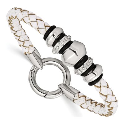 Stainless Steel Leather Bracelet