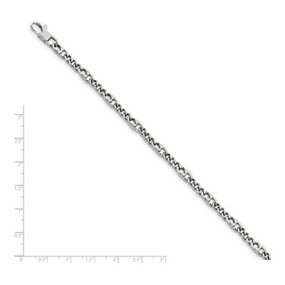 Stainless Steel 4mm Figaro Chain Bracelet – view 6