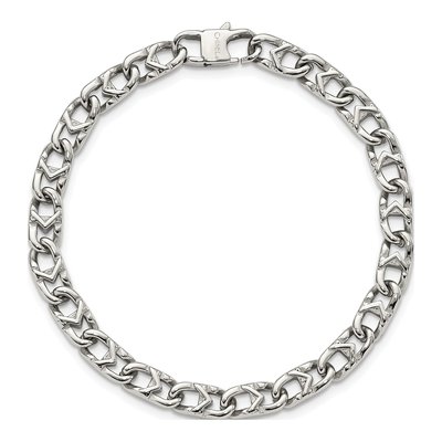 Stainless Steel Fancy Link Bracelet – view 5