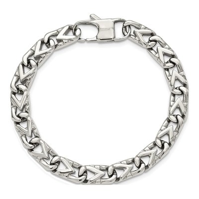 Stainless Steel Fancy Link Bracelet – view 5