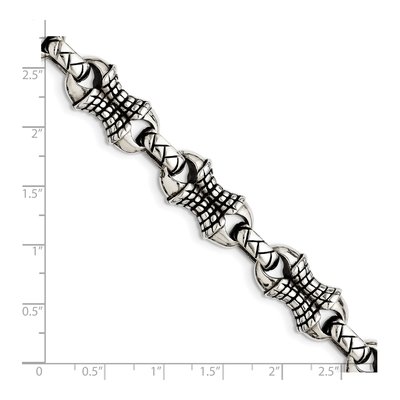 Stainless Steel Patterned Link Bracelet – view 7