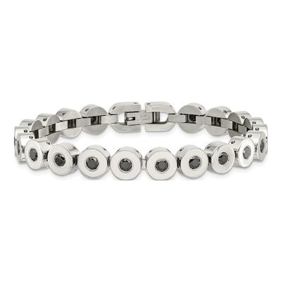 Black Stainless Steel CZ Bracelet – view 4