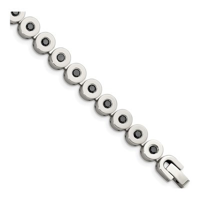 Black Stainless Steel CZ Bracelet