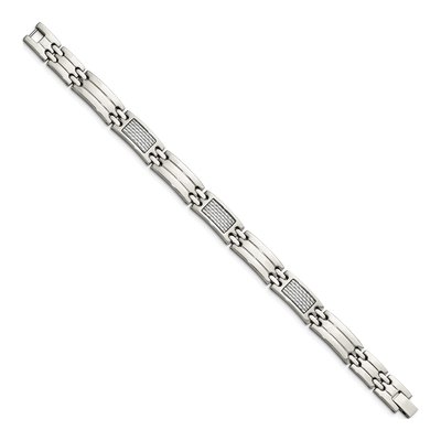 Stainless Steel Carbon Fiber Link Bracelet – view 4