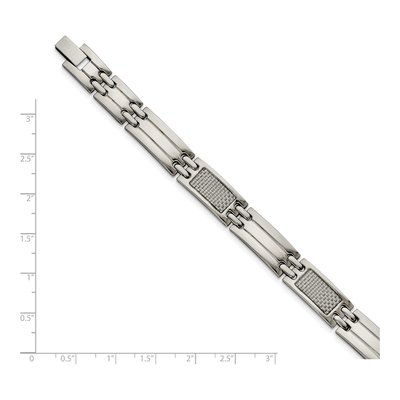 Stainless Steel Carbon Fiber Link Bracelet – view 6