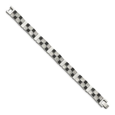 Black Stainless Steel Antiqued Bracelet – view 3
