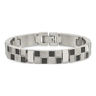 Black Stainless Steel Antiqued Bracelet – view 4
