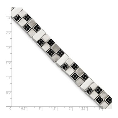 Black Stainless Steel Antiqued Bracelet – view 5