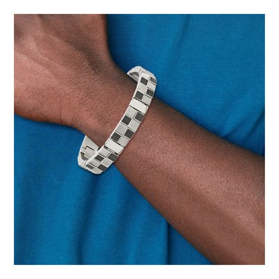 Black Stainless Steel Antiqued Bracelet – view 6