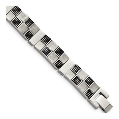 Black Stainless Steel Antiqued Bracelet