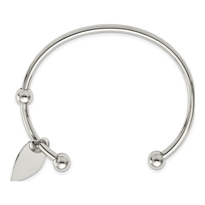 Stainless Steel Heart Cuff Bracelet – view 4