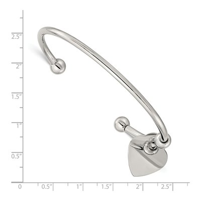 Stainless Steel Heart Cuff Bracelet – view 5