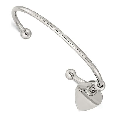 Stainless Steel Heart Cuff Bracelet